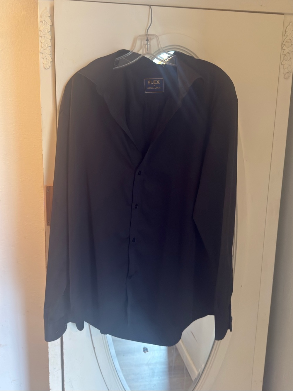 FLEX Mens Black Dress Shirt - Classic Button-Down obo
